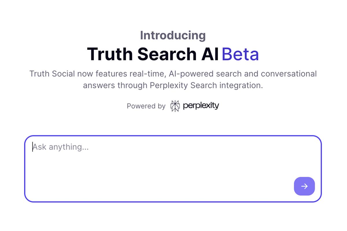 Truth Social triển khai công cụ tìm kiếm AI dựa trên Perplexity cho người dùng