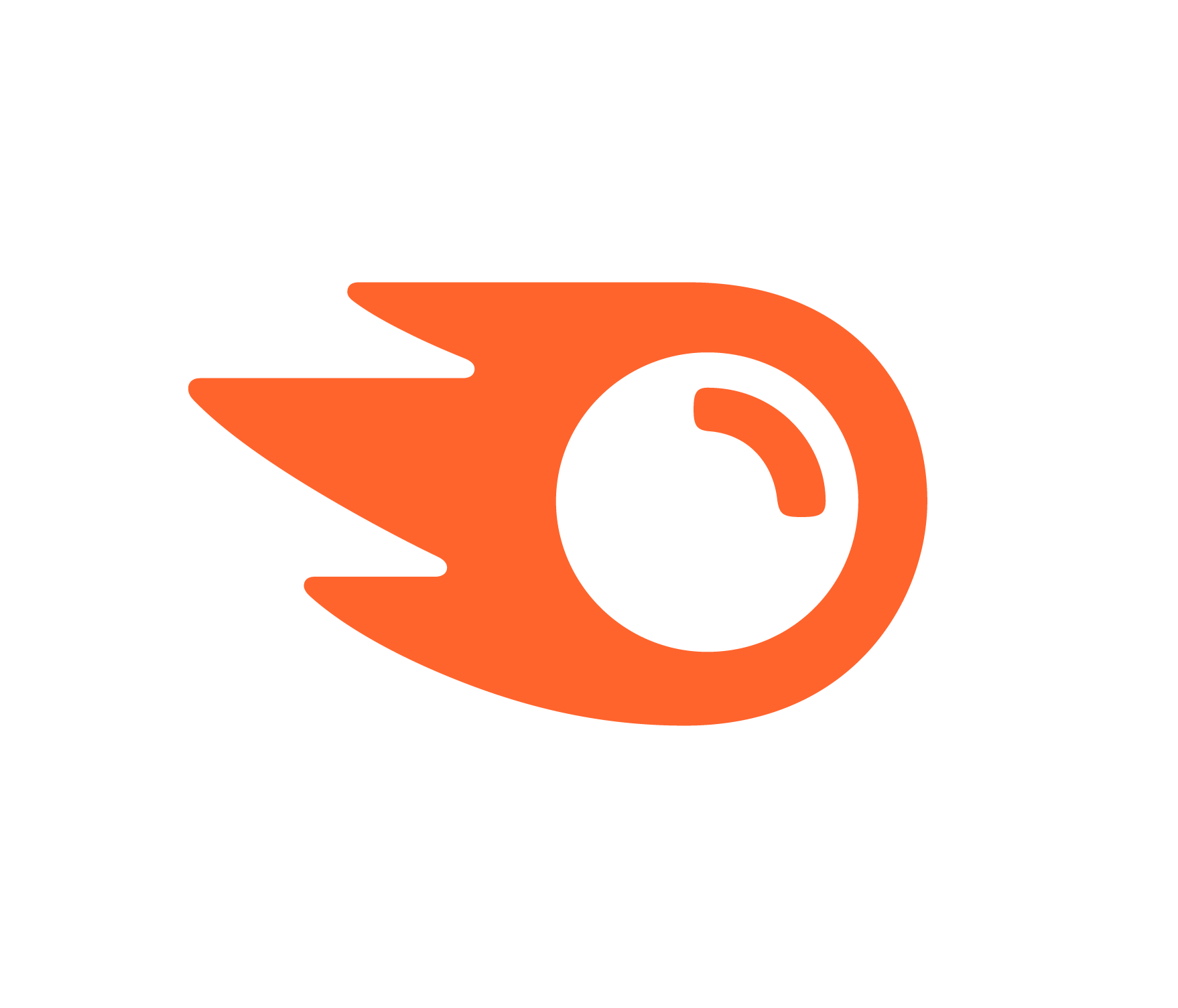 Semrush logo with a stylized flame icon representing speed and SEO efficiency.